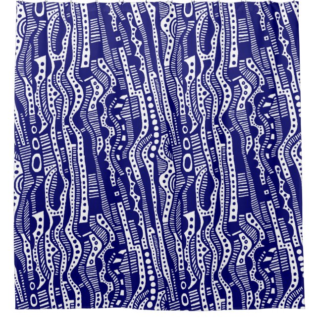 12015 - Deep Navy Blue Duschvorhang (Vorderseite)