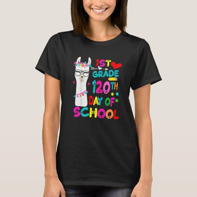 120th Day Of School No Prob Llama Happy 120th Day  T-Shirt (Vorderseite)