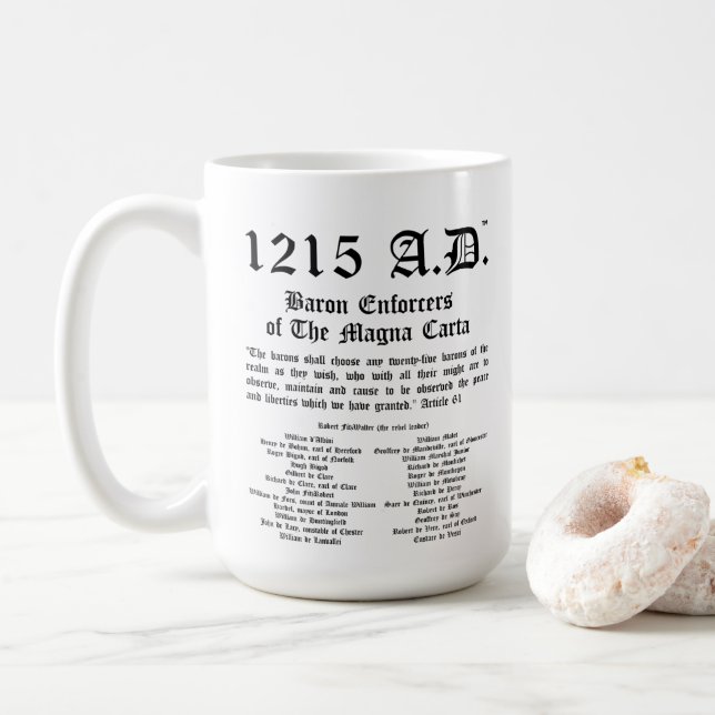 1215 A.D.™ Magna Carta Baron Enforcers Classic Tas Kaffeetasse (Mit Donut)