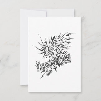 122 Black White Abstract Tribal Tattoo Art Dankeskarte
