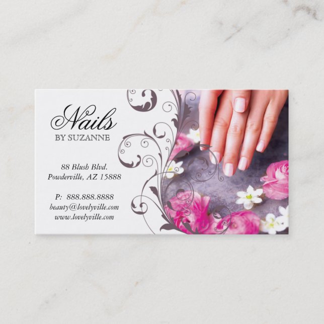 122 Nail Salon Carte de visite rose Taupe (Devant)