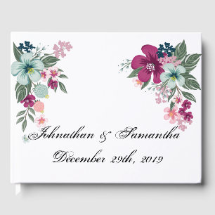 122 Page Mariage Livre d'or Fleurs tropicales sur