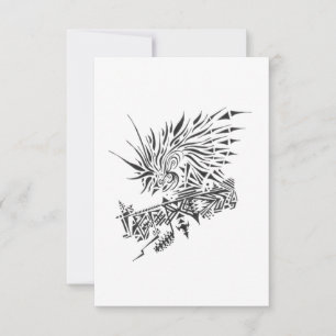 122 Schwarz-Weiß-Abstrakt-Tribal-Tattoo-Kunst Dankeskarte