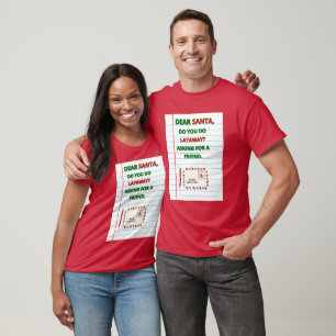 123 BROKE LANE Rotes Lustiges Weihnachtsbrief Unis T-Shirt