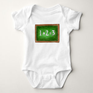 123 Math School Teacher Chalkboard Blackboard Baby Strampler
