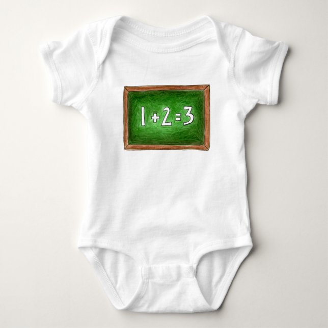 123 Math School Teacher Chalkboard Blackboard Baby Strampler (Vorderseite)