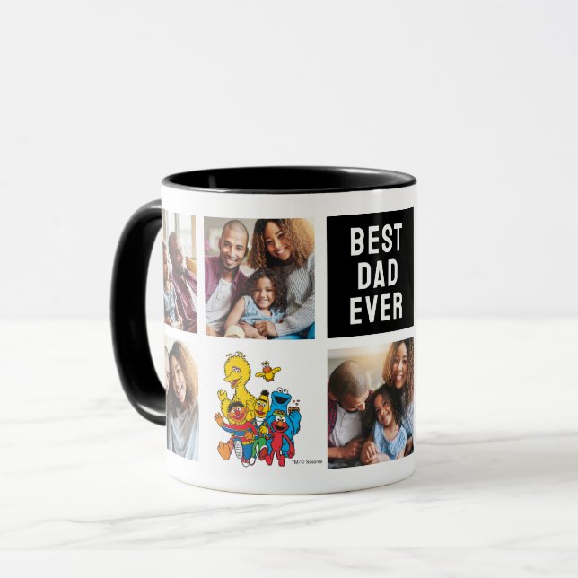123 Sesamstraße | Dad Foto-Collage Tasse (Vorderseite Links)