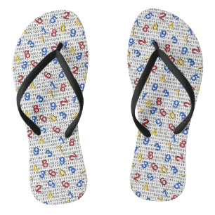 123 Zahlen Rot-Gelb-Blau Schwarz-weiß-Binär Flip Flops