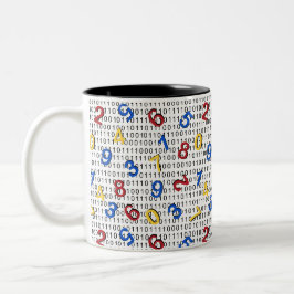 123 Zahlen Rot-Gelb-Blau Schwarz-weiß-Binär Zweifarbige Tasse