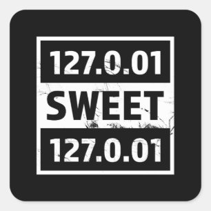 127.0.01 Gezwitschtes Programmieren Quadratischer Aufkleber