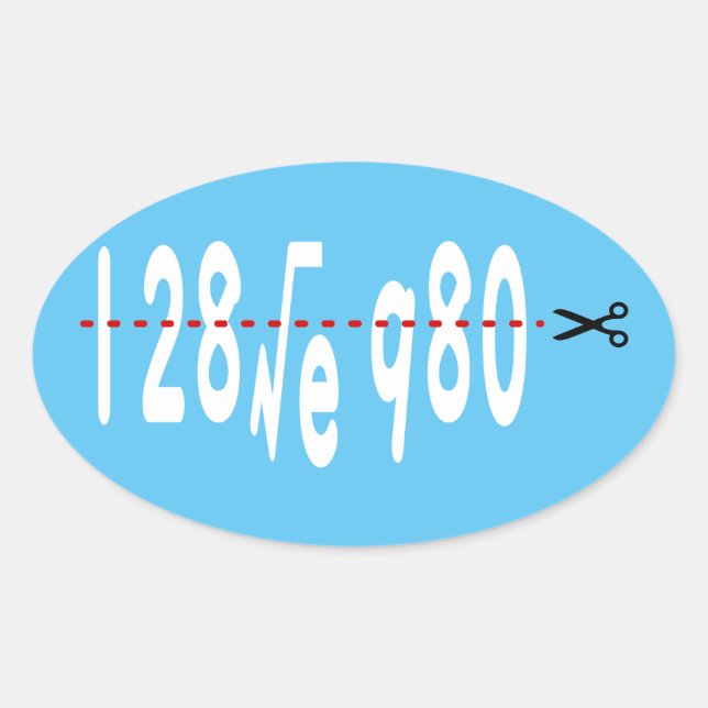 128√e980 - Oval-Sticker für weißes Schreiben Ovaler Aufkleber (Vorderseite)