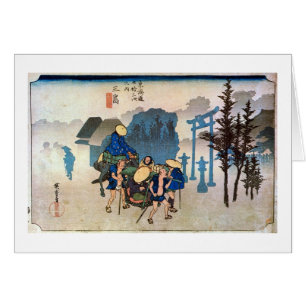 12. 三 宿, 広 重 Mishima-juku, Hiroshige, Ukiyo-e