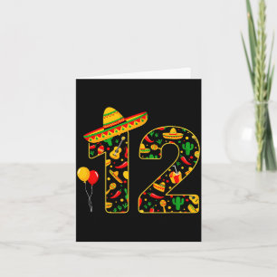 12 12. Geburtstag mexikanischer Sombrero Maracas C Karte