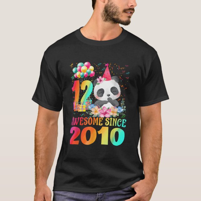12 12Th Panda Awesome Since 2010 T-Shirt (Vorderseite)