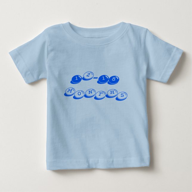 "12-18 Monate" blaue Süßigkeits-T - Shirt (Vorderseite)