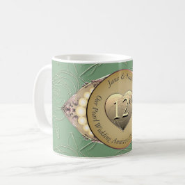 12/30. Pearl & Green Wedding Jubiläum Kaffeetasse