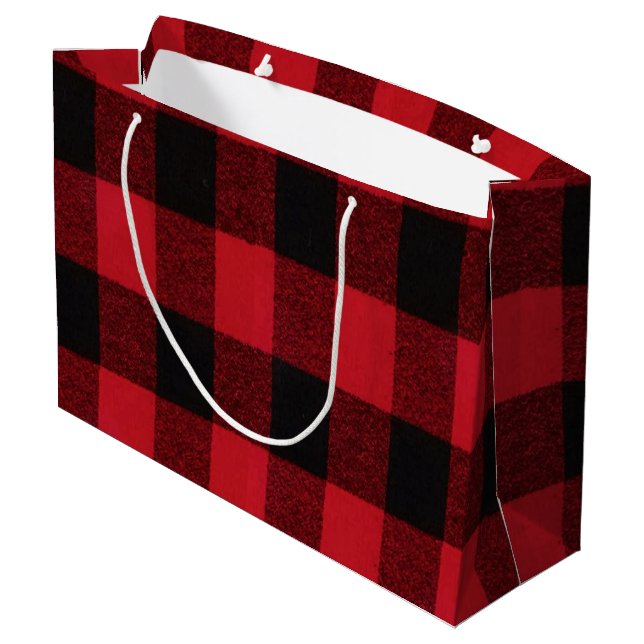 12.5lx4wx9h große Geschenktasche Red Buffalo Karie Große Geschenktüte (Rückseite Schrägansicht)