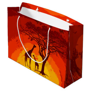 12.5lx4wx9h Große GeschenktascheAfrican Safari Gir Geschenktüte