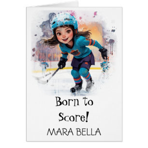 *~* 12 AP94 Niedlich Hockey Girl Personalize Gebur