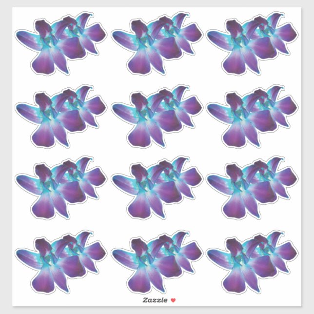 12 autocollants Kiss-Cut en fleurs d'orchidée Dend (Feuille)