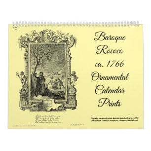 12 Barock Rokoko ca. 1766 Kalenderdrucke Kalender