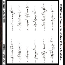 12 Benutzerdefinierter Name/Word Elegante Kalligra
