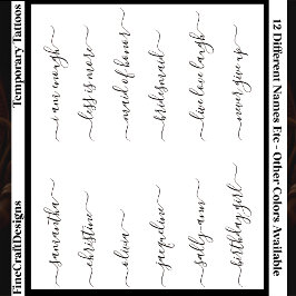 12 Benutzerdefinierter Name/Word Elegante Kalligra