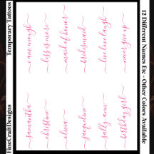 12 benutzerdefinierter Name/Wort elegante Kalligra