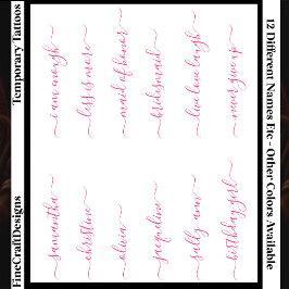 12 benutzerdefinierter Name/Wort elegante Kalligra