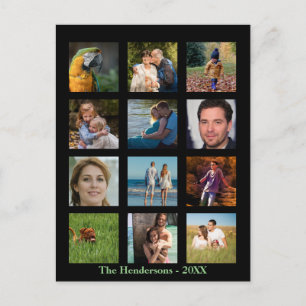 12 Bilder Familienfoto ✨ Kollage Benutzerdefinier Postkarte