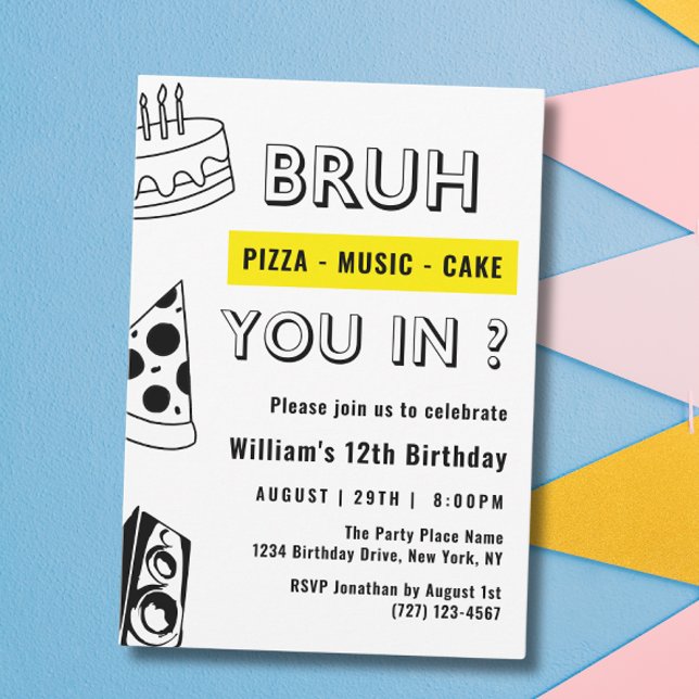 12. Bruh, Du in Birthday Teen Boy Funny Einladung (Von Creator hochgeladen)