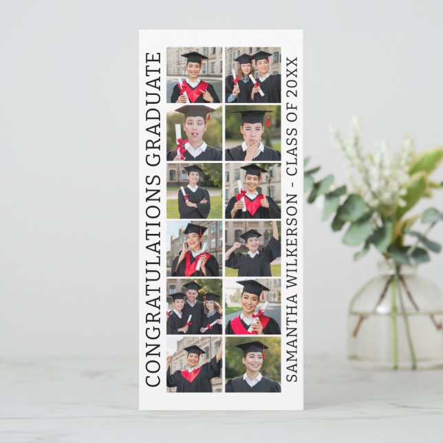 12 Collage de photos Félicitations Diplômés Carte (Debout devant)