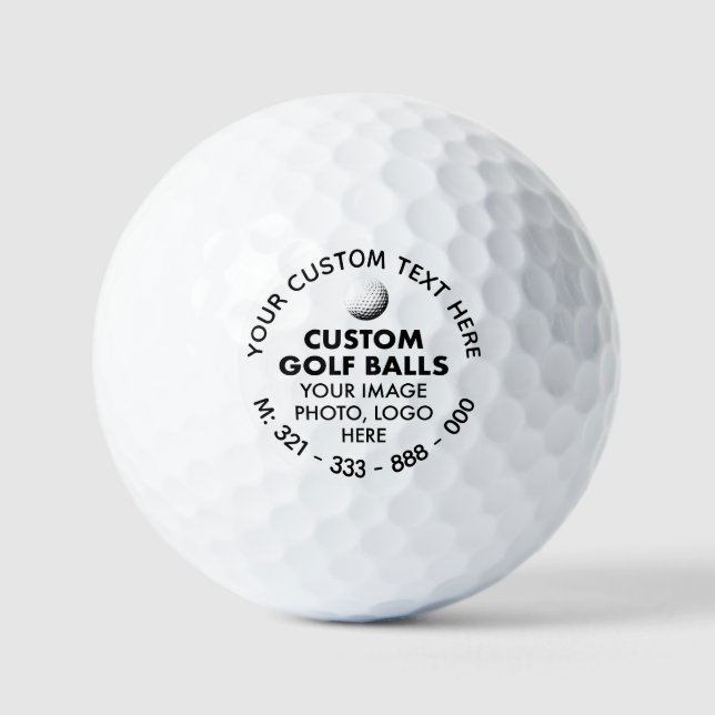 12 Custom Foto Text Budget Werbeaktion Golf Balls Golfball (Vorderseite)