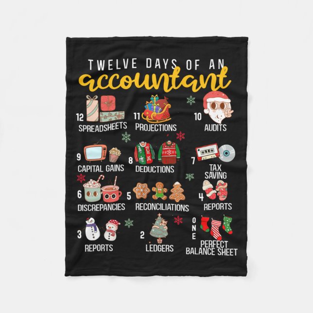 12 Days Of An Accountant, Xmas Party, Funny Accoun Fleecedecke (Vorderseite)