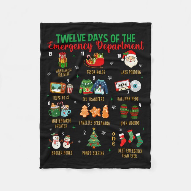 12 Days Of An Emergency Department Er Nurse Christ Fleecedecke (Vorderseite)