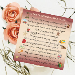 12 Days of Christmas Bucket List Cute Holiday Card Einladung