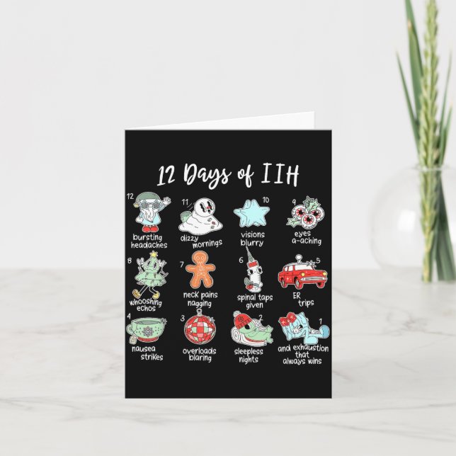 12 Days Of Iih Christmas Awareness Pseudotumor Cer Karte (Vorderseite)