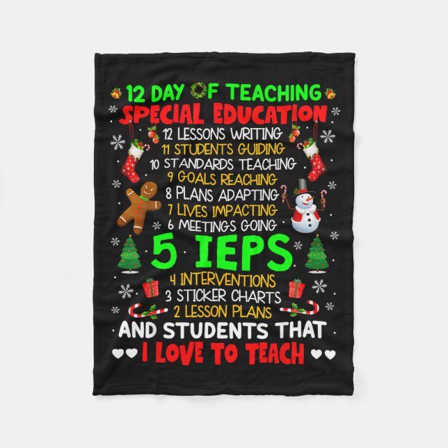 12 Days Of Teaching Special Education Ieps Sped Te Fleecedecke (Vorderseite)