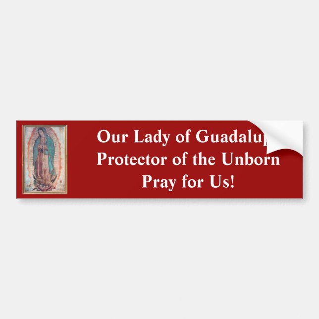 12. Dezember   unsere Dame von Guadalupe Autoaufkleber (Vorne)