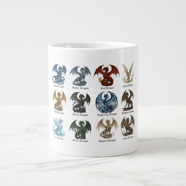 12 Drachen Jumbo-Tasse (Vorderseite)