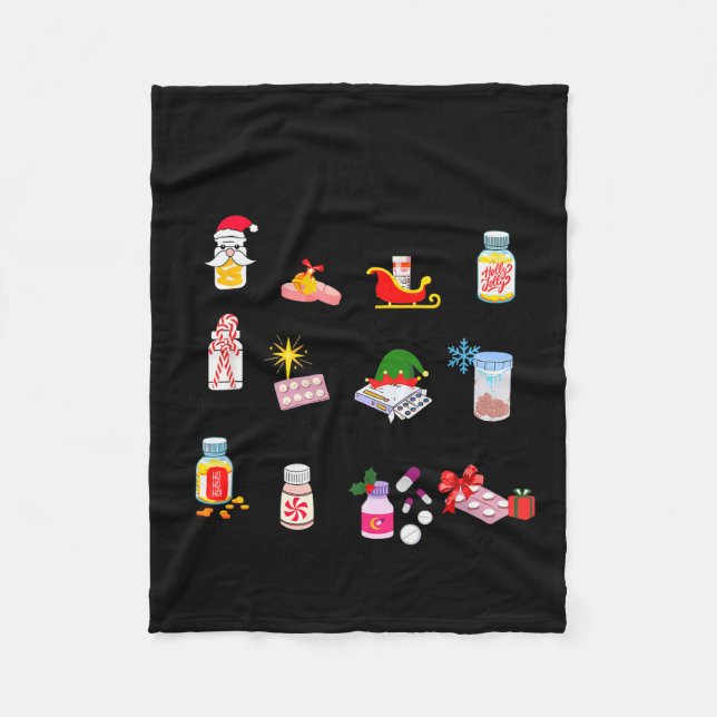 12 Drugs Of Christmas Nurse Pharmacy Technician Ph Fleecedecke (Vorderseite)