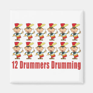 12 Drummer Drumming Magnet