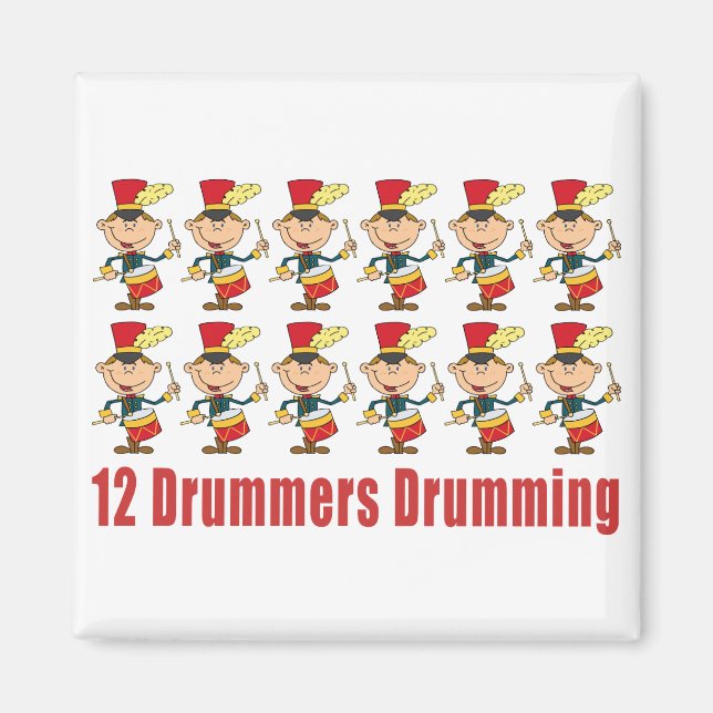 12 Drummer Drumming Magnet (Vorne)