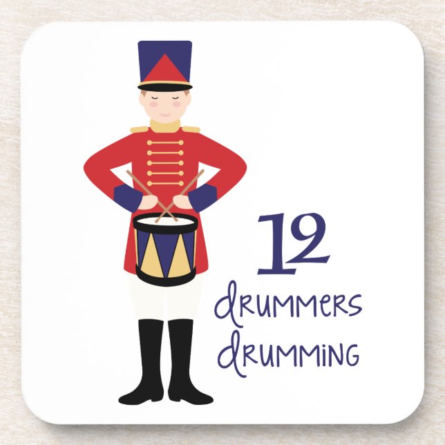 12 Drummer Getränkeuntersetzer (Vorderseite)