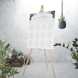 12 elegantes weißes Hochzeitsdiagramm-Board Poster