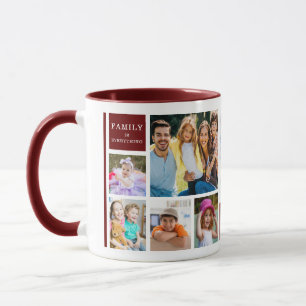 12 Familienfoto-Collage Zitat monogrammiert in Bor Tasse