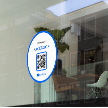 12" Folgen Sie uns auf Facebook QR-Code Blau