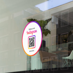 12" Folgen Sie uns auf Instagram QR Code Gradient Fensteraufkleber