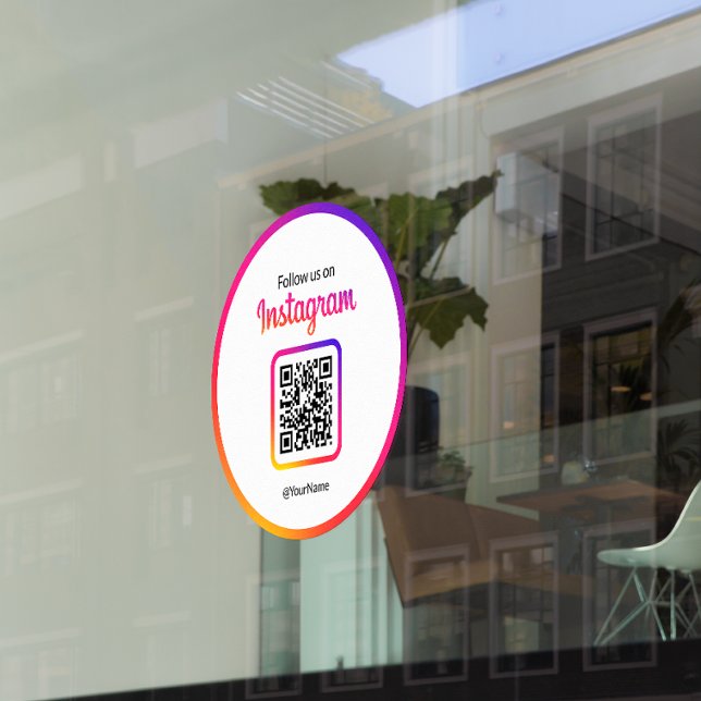 12" Folgen Sie uns auf Instagram QR Code Gradient Fensteraufkleber (Von Creator hochgeladen)