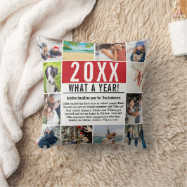 12 Foto Collage Family Year in Review Modern Kissen